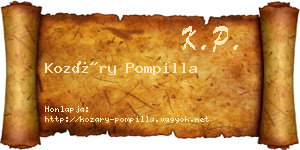 Kozáry Pompilla névjegykártya